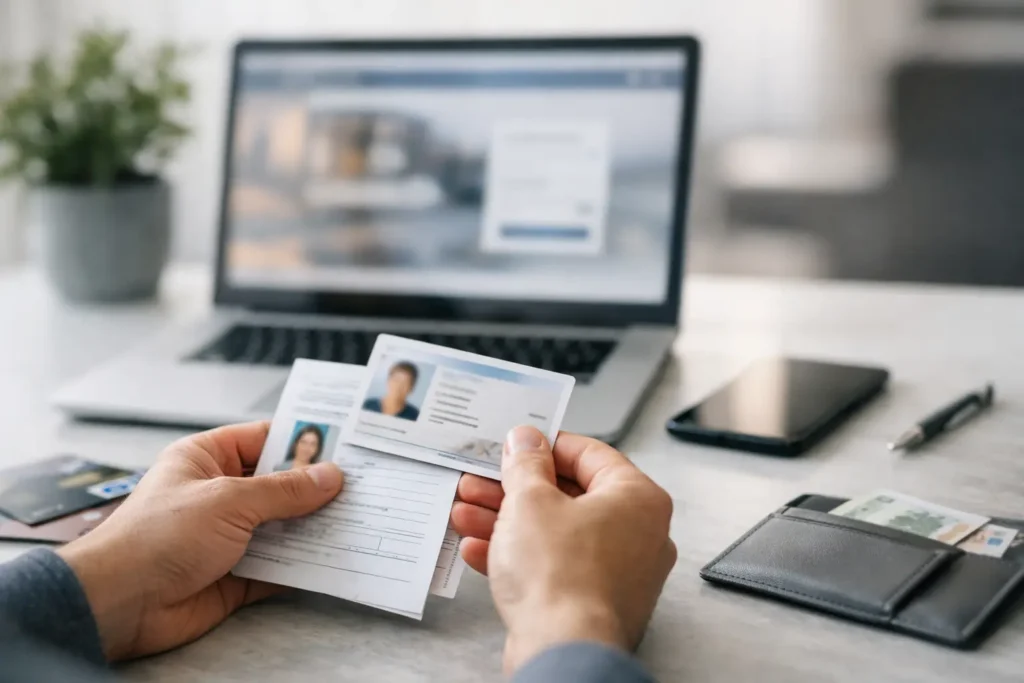 Quais documentos abrir conta online?